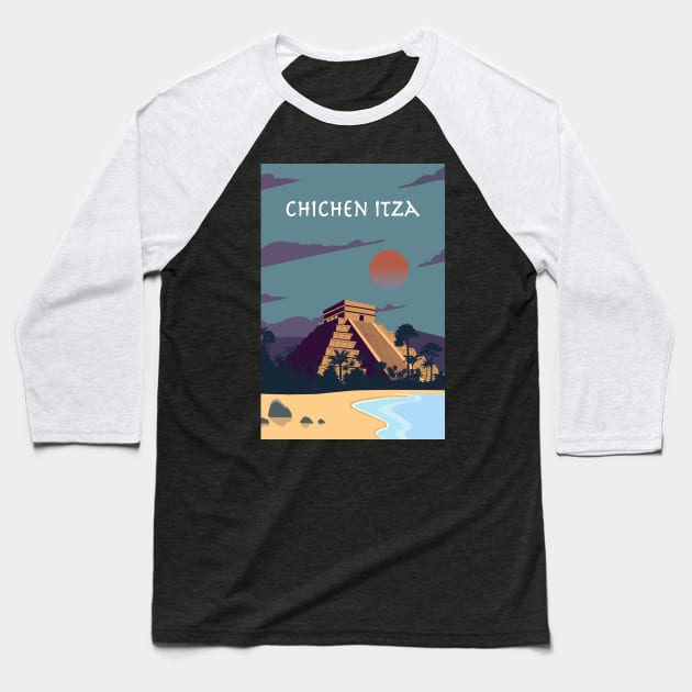 Chichén Itzá Baseball T-Shirt by Jenex